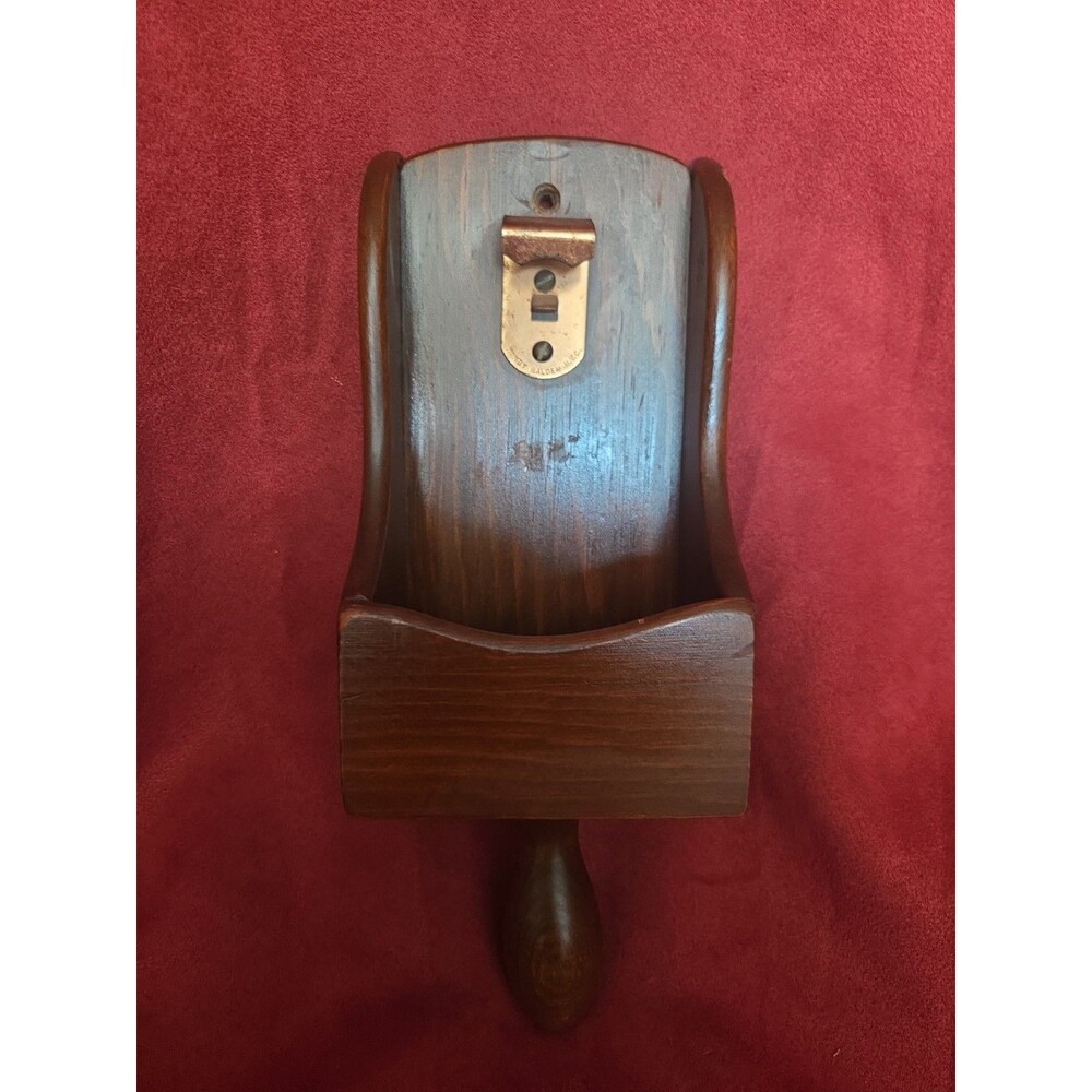 Vintage Handy Walden Wooden Scoop Wall Pocket Bottle Opener Rustic Hanging